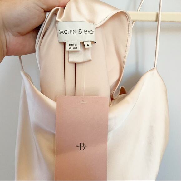 Sachin & Babi Winter Midi Slip Dress 6 Gold NWT - Picture 6 of 9